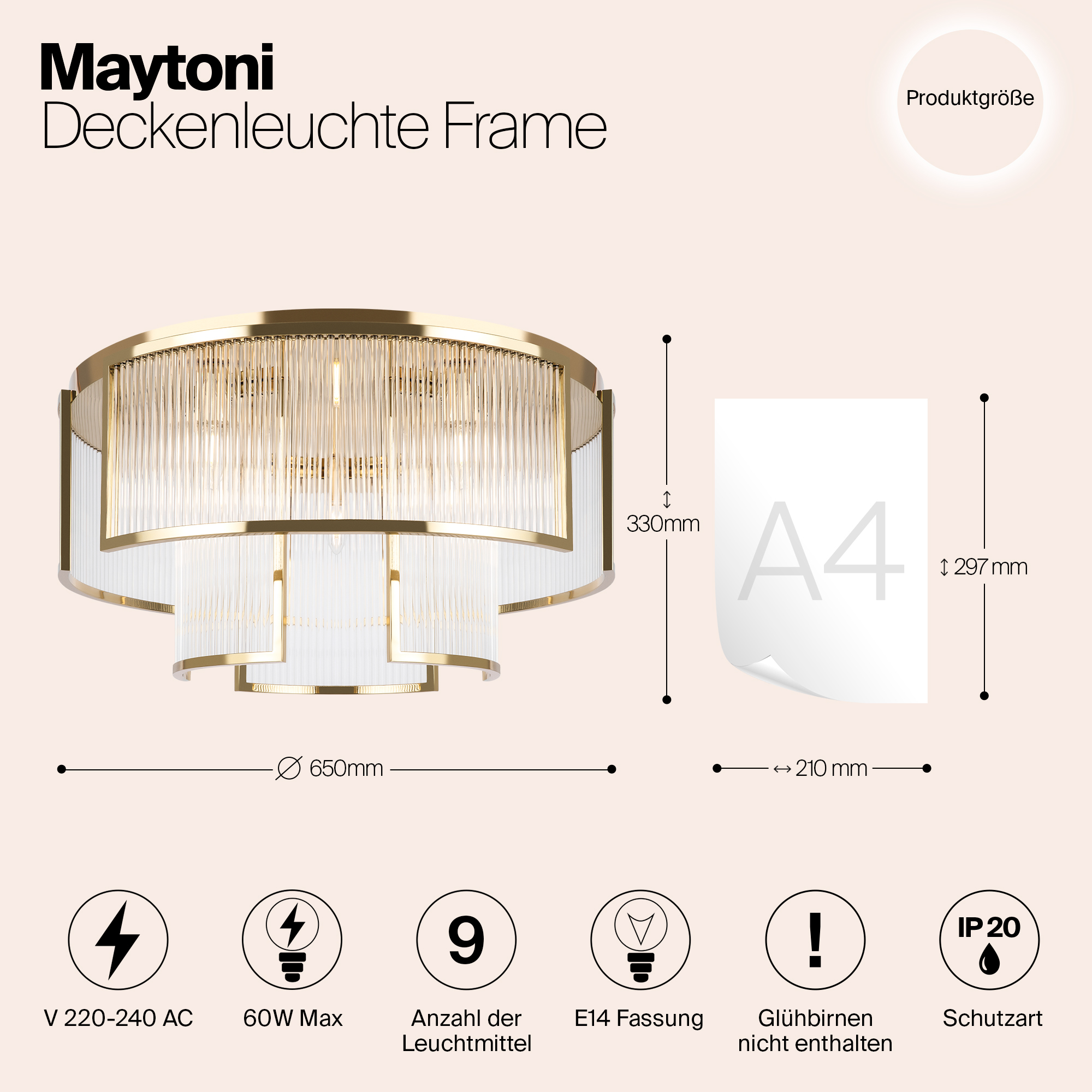 картинка Люстра Maytoni MOD174CL-09G от магазина pro-decor.kz
