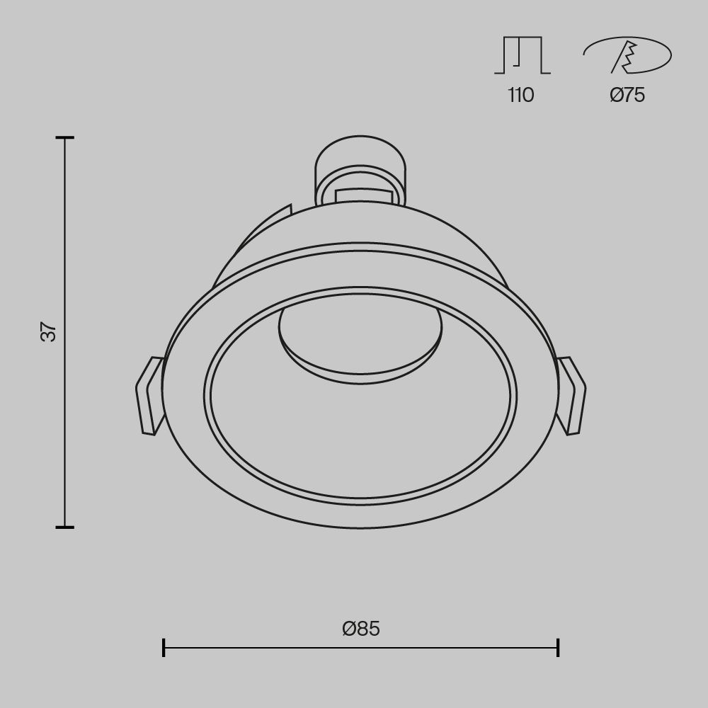 картинка Встраиваемый светильник Technical DL051-U-1WMG от магазина pro-decor.kz