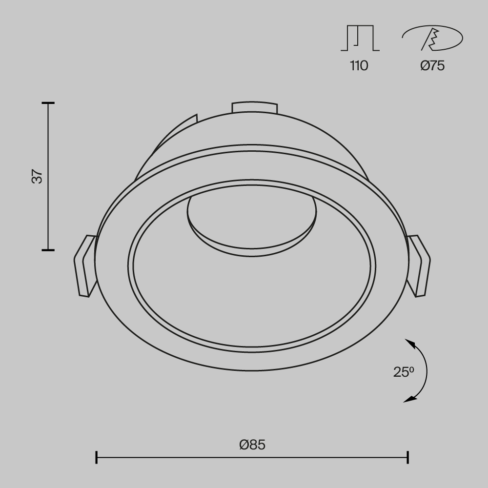 картинка Встраиваемый светильник Technical DL051-U-1WMG от магазина pro-decor.kz