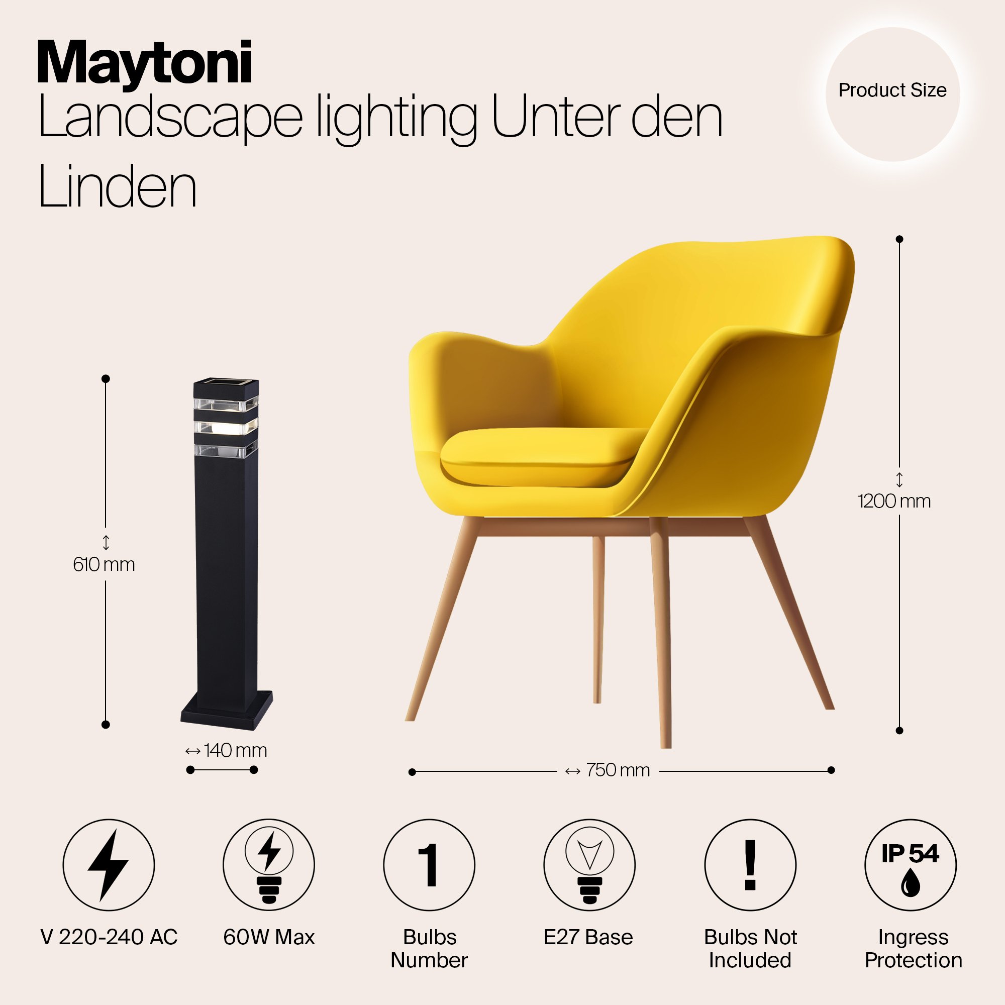 картинка Уличный светильник Maytoni Unter den Linden O578FL-01B от магазина pro-decor.kz