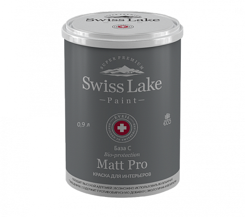 Swiss Lake Краска водно-дисперсионная Matt Pro Swiss Lake база C 0,9 л SWISS LAKE, 